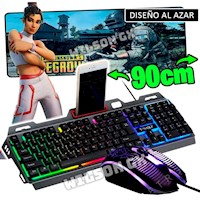 Kit Combo Gamer Teclado Metálico y Mouse RGB Led  Mouse Pad Gigante